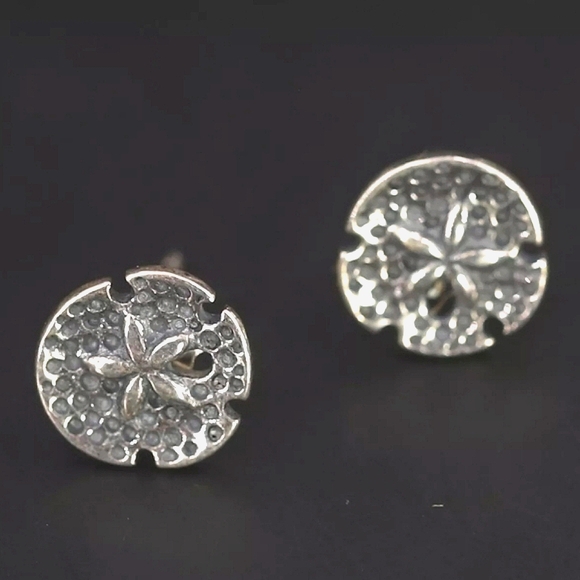 NEW Sterling Silver - WTS WATSON Sand Dollar Sea Shell Stud Earrings - Picture 2 of 11